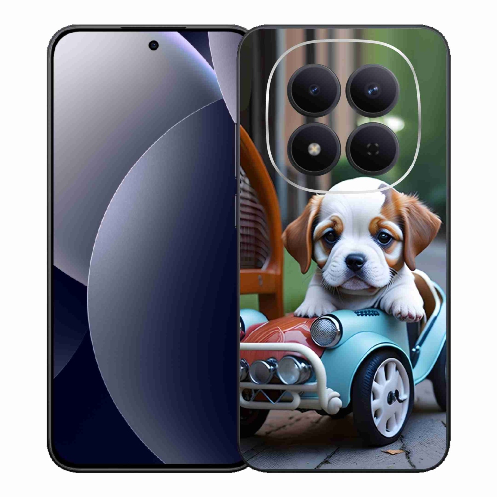 Gélový kryt mmCase na Xiaomi Redmi Note 15 Pro 5G - šteňa v retro aute