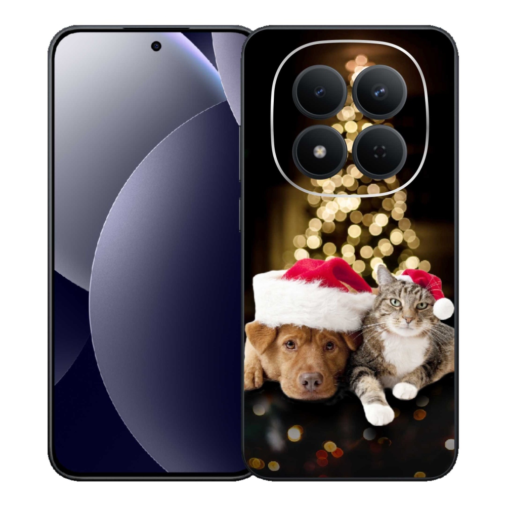 Gélový kryt mmCase na Xiaomi Redmi Note 15 Pro 5G - vianočný pes a mačka