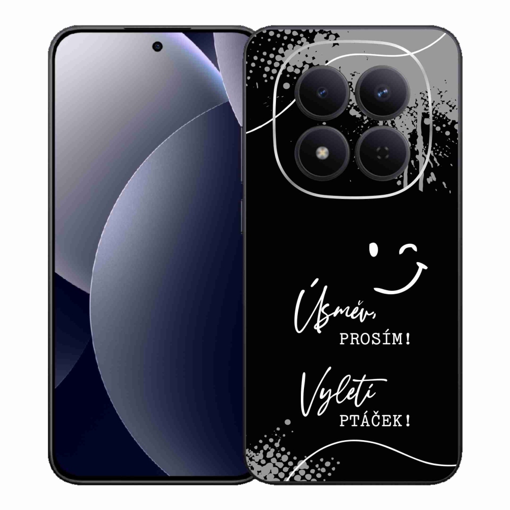 Gélový kryt mmCase na Xiaomi Redmi Note 15 Pro 5G - vtipný text 4 čierne pozadie