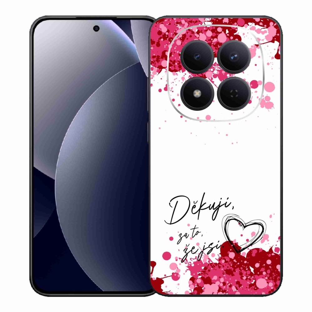 Gélový kryt mmCase na Xiaomi Redmi Note 15 Pro 5G - zamilovaný text 2 biele pozadie