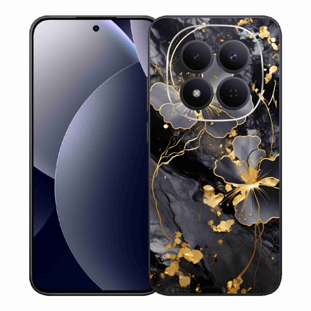 Gélový kryt mmCase na Xiaomi Redmi Note 15 Pro 5G - zlaté kvety