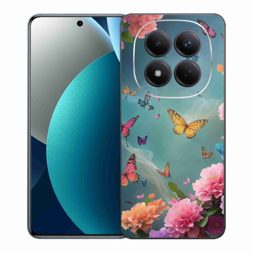 Gélový kryt mmCase na Xiaomi Redmi Note 15 Pro - farebné kvety a motýle