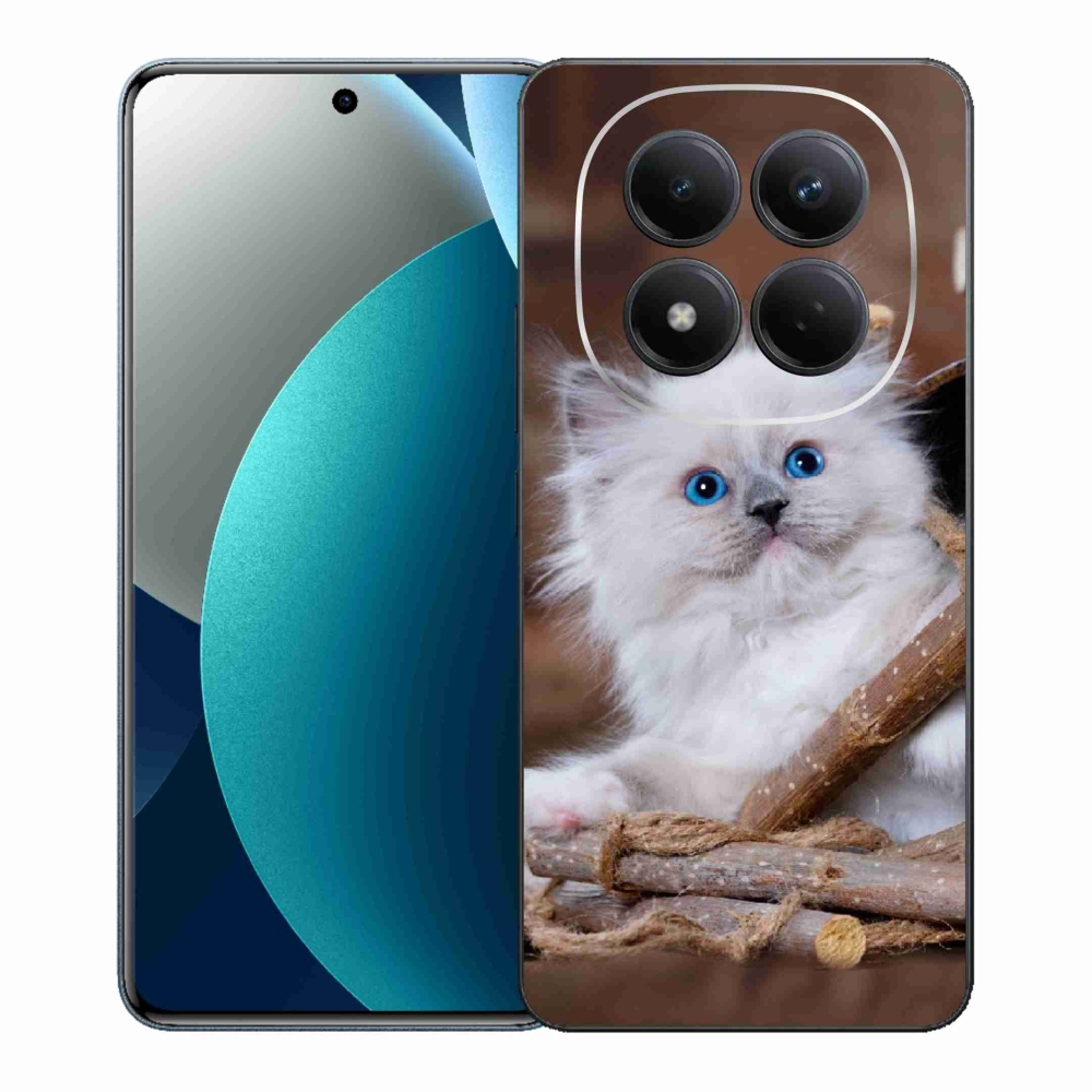 Gélový kryt mmCase na Xiaomi Redmi Note 15 Pro - biele mačiatko