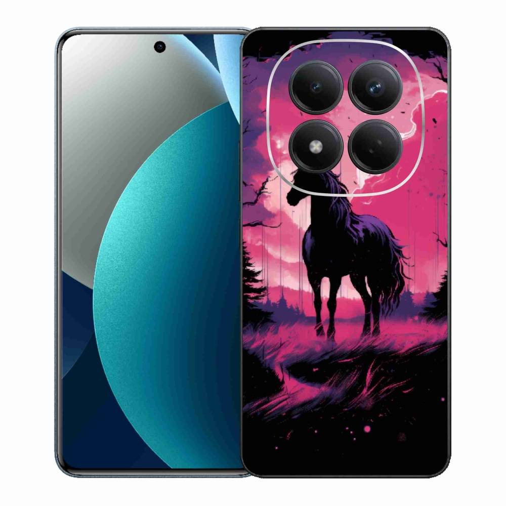 Gélový kryt mmCase na Xiaomi Redmi Note 15 Pro - čierny kreslený kôň 1