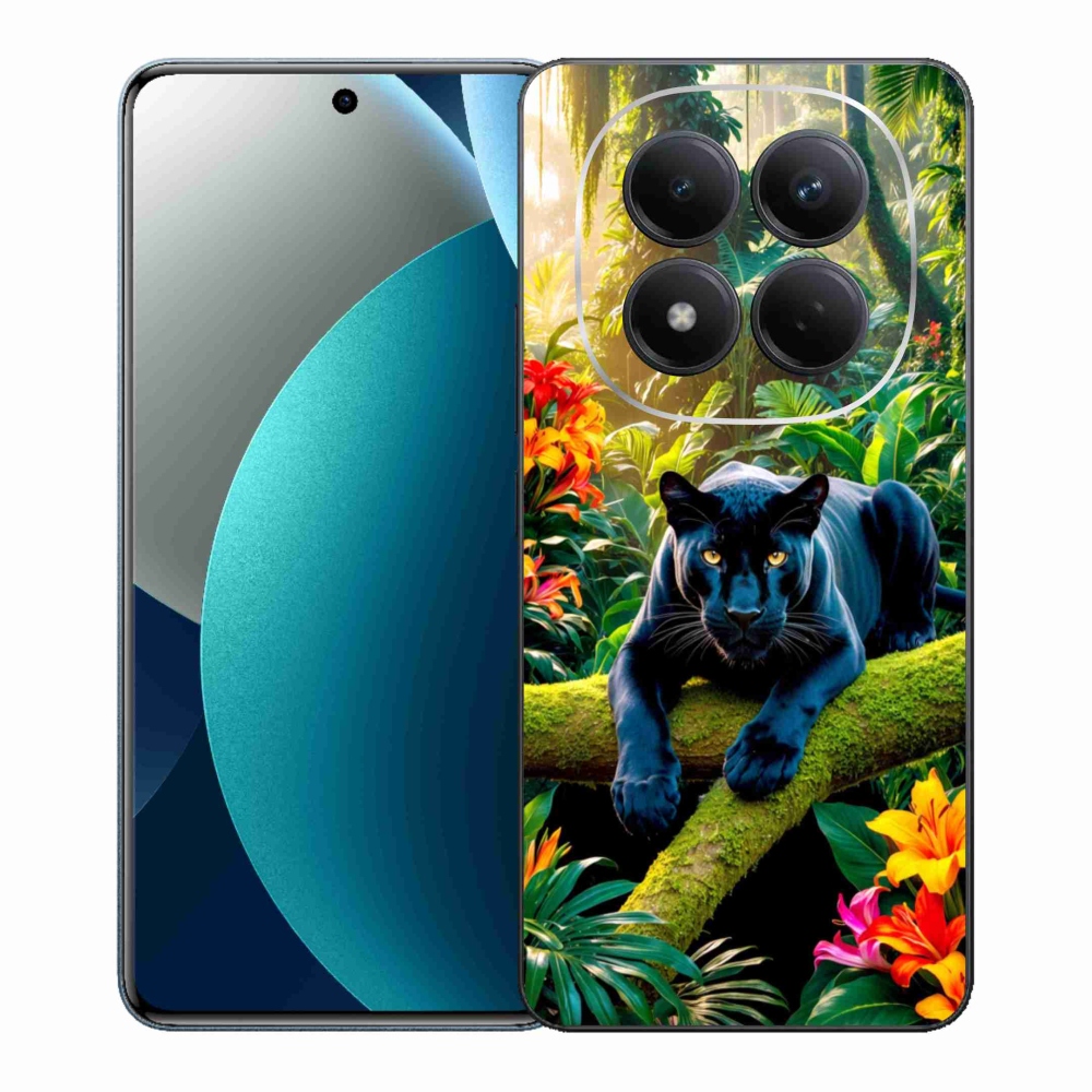 Gélový kryt mmCase na Xiaomi Redmi Note 15 Pro - čierny panter v džungli