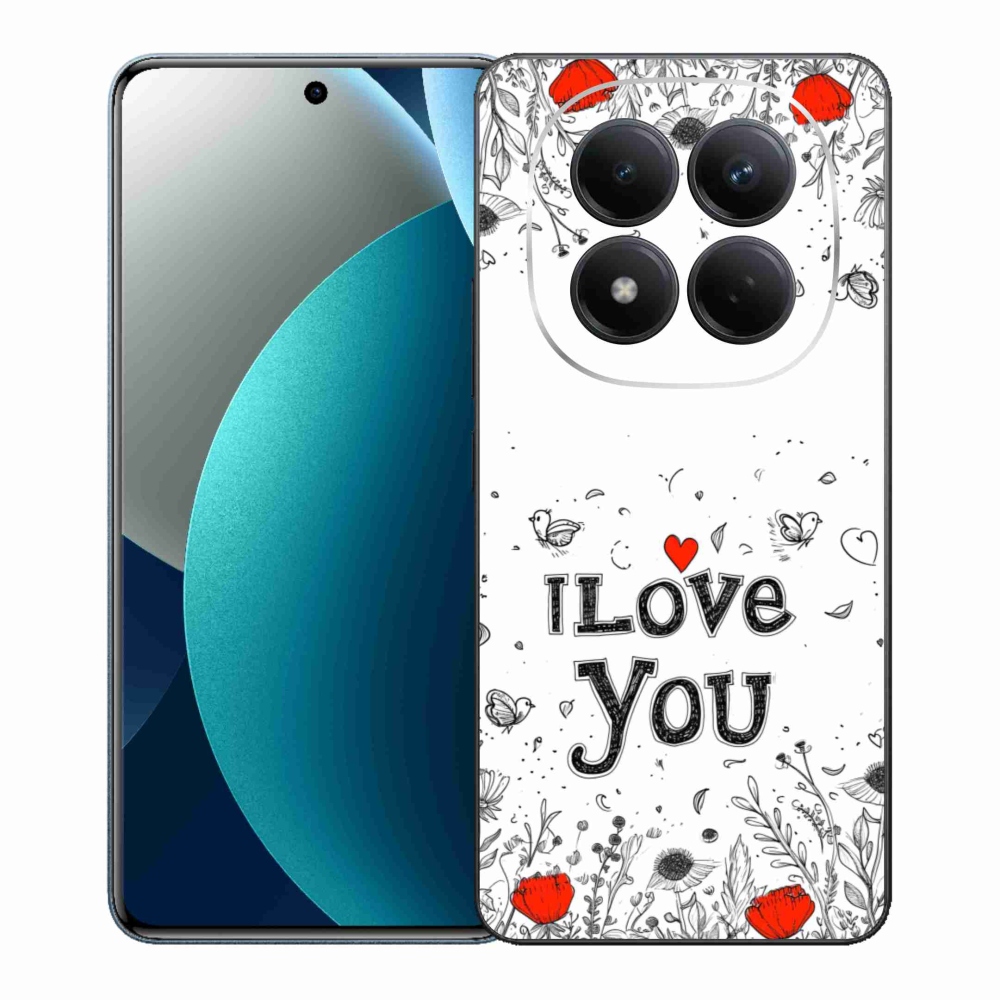 Gélový kryt mmCase na Xiaomi Redmi Note 15 Pro - I love you biele pozadie