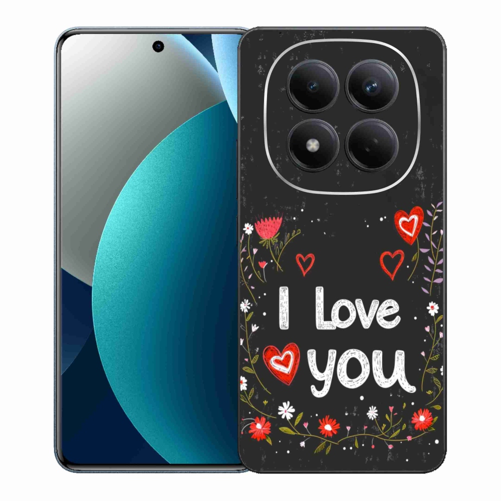 Gélový kryt mmCase na Xiaomi Redmi Note 15 Pro - I love you čierne pozadie