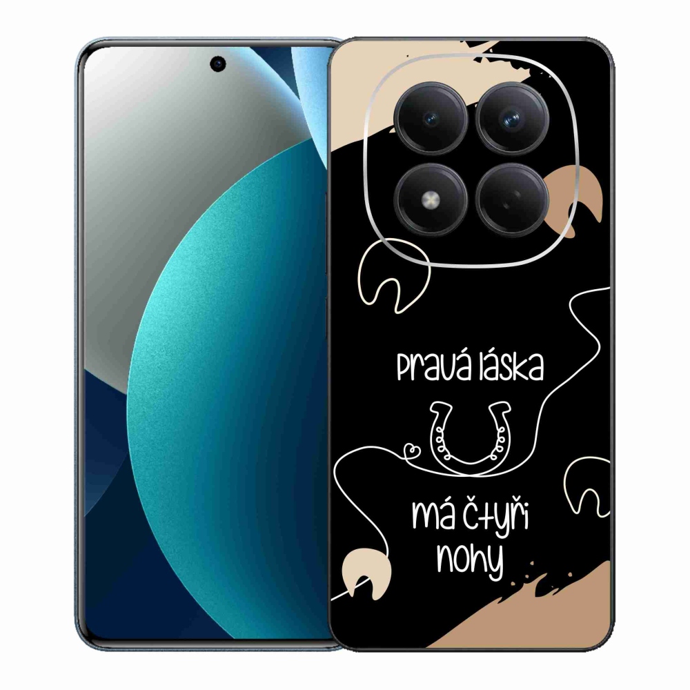 Gélový kryt mmCase na Xiaomi Redmi Note 15 Pro - konský motív čierne pozadie