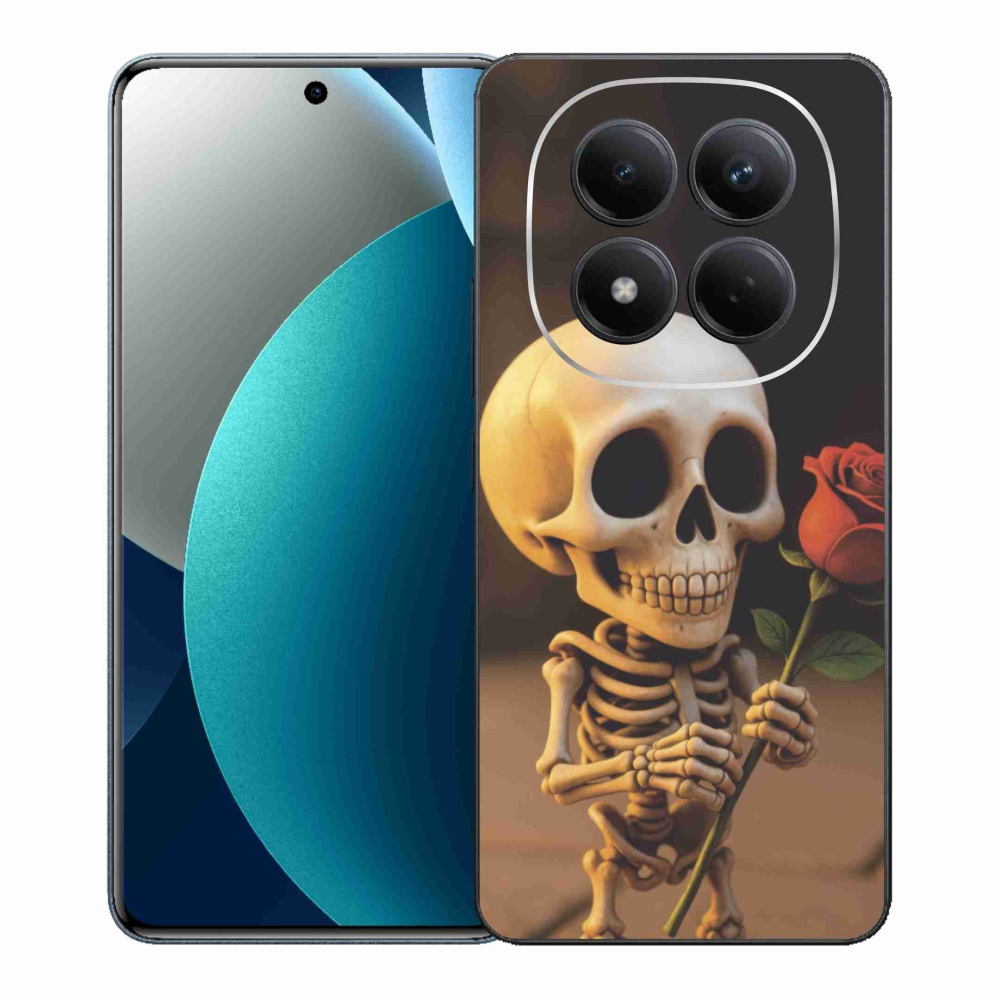 Gélový kryt mmCase na Xiaomi Redmi Note 15 Pro - kostlivec s ružou