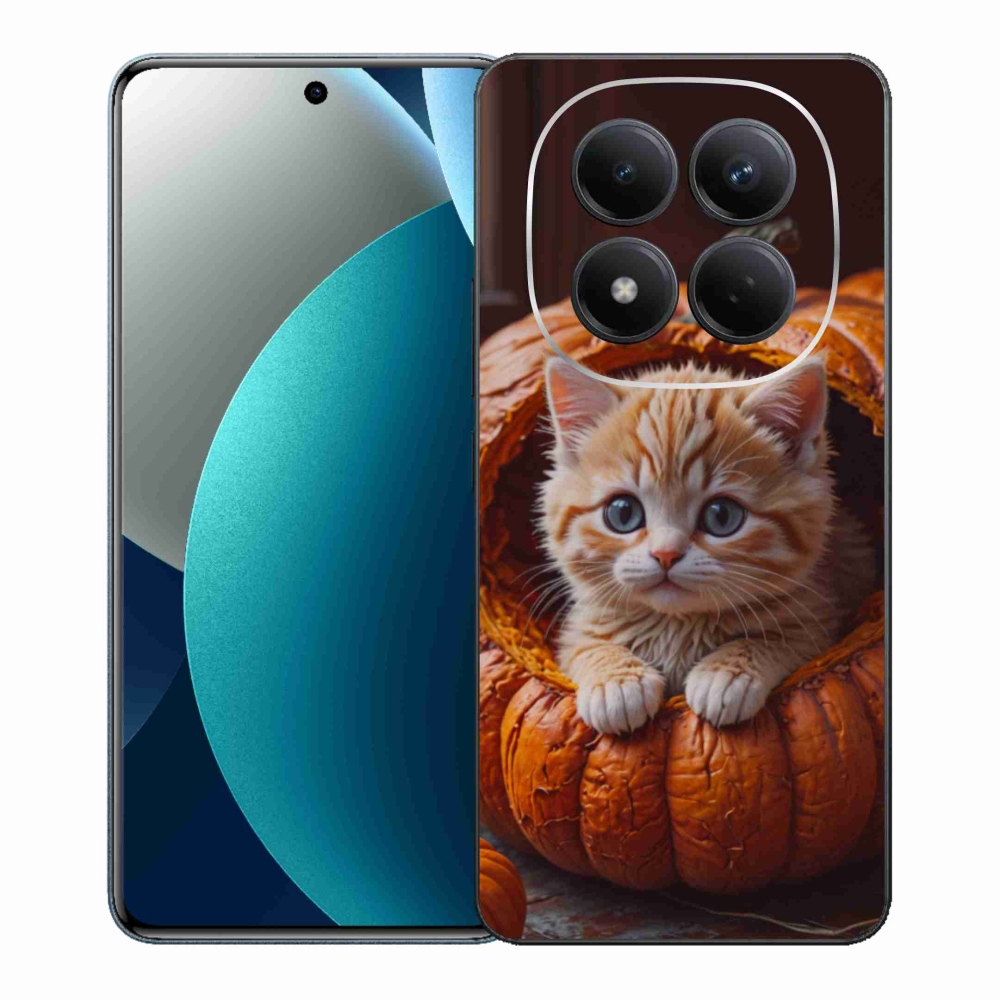 Gélový kryt mmCase na Xiaomi Redmi Note 15 Pro - mačiatko a tekvica 2
