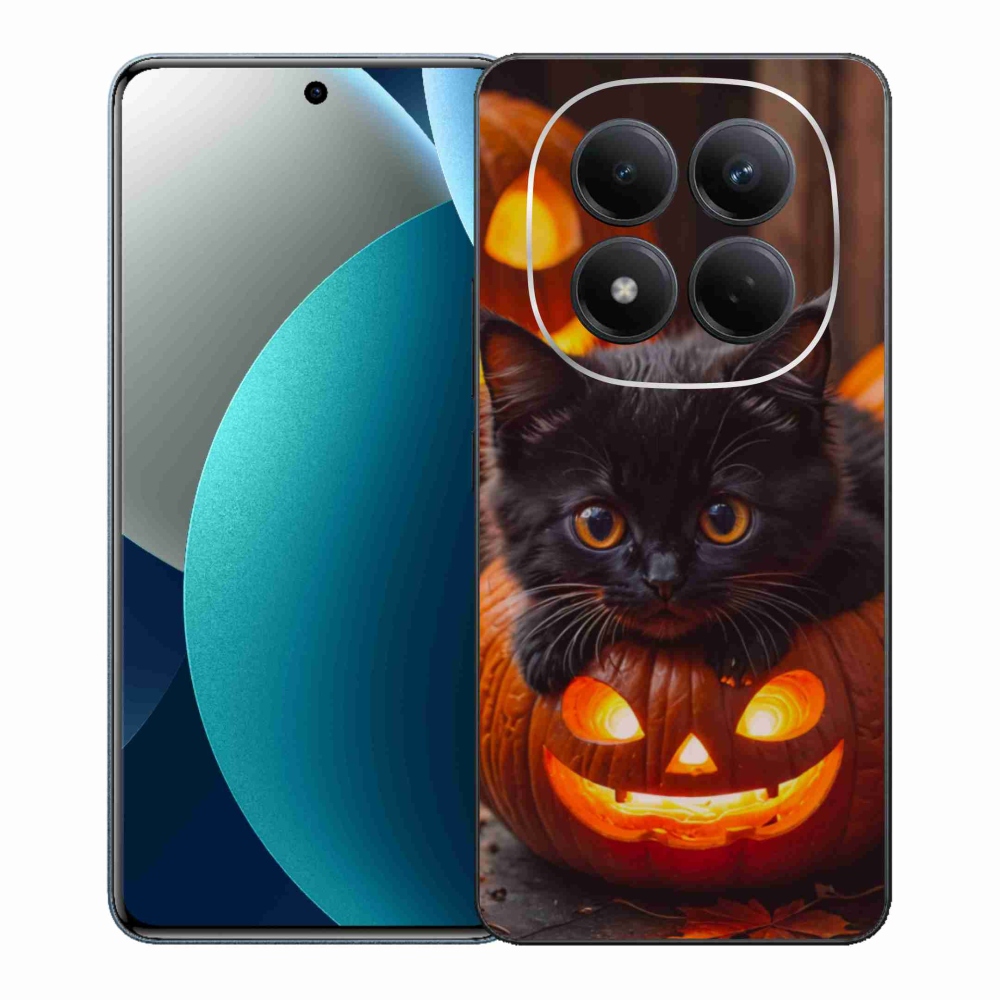 Gélový kryt mmCase na Xiaomi Redmi Note 15 Pro - mačiatko a tekvica