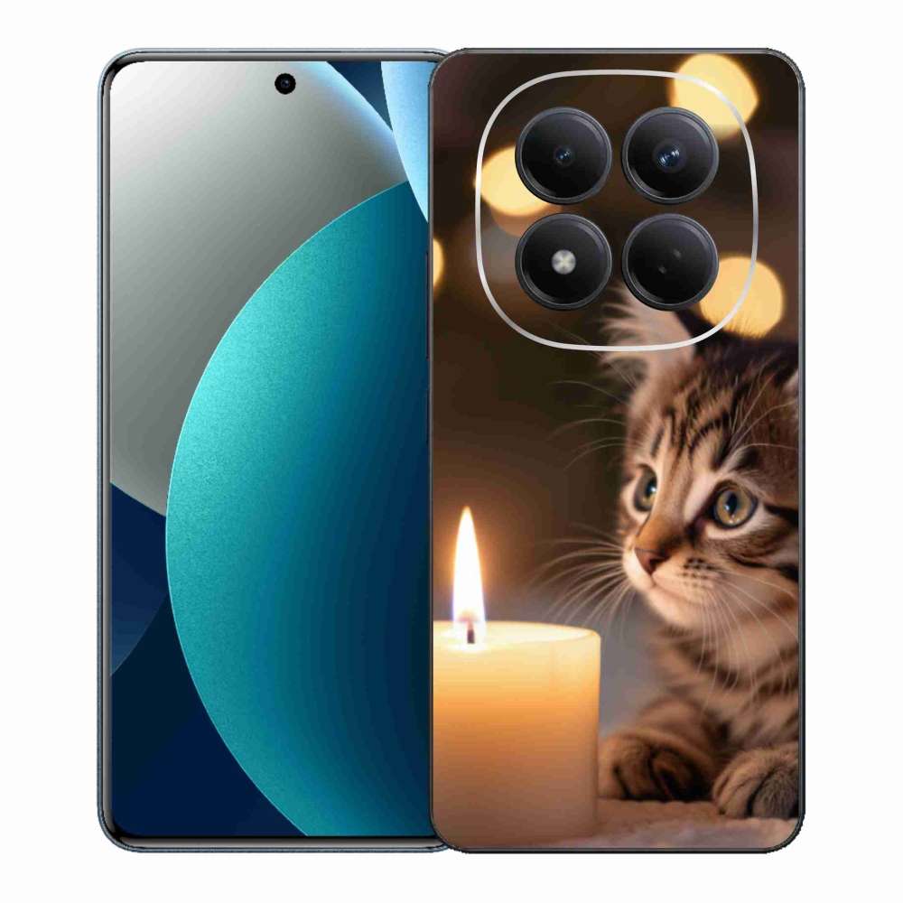 Gélový kryt mmCase na Xiaomi Redmi Note 15 Pro - mačiatko a sviečka