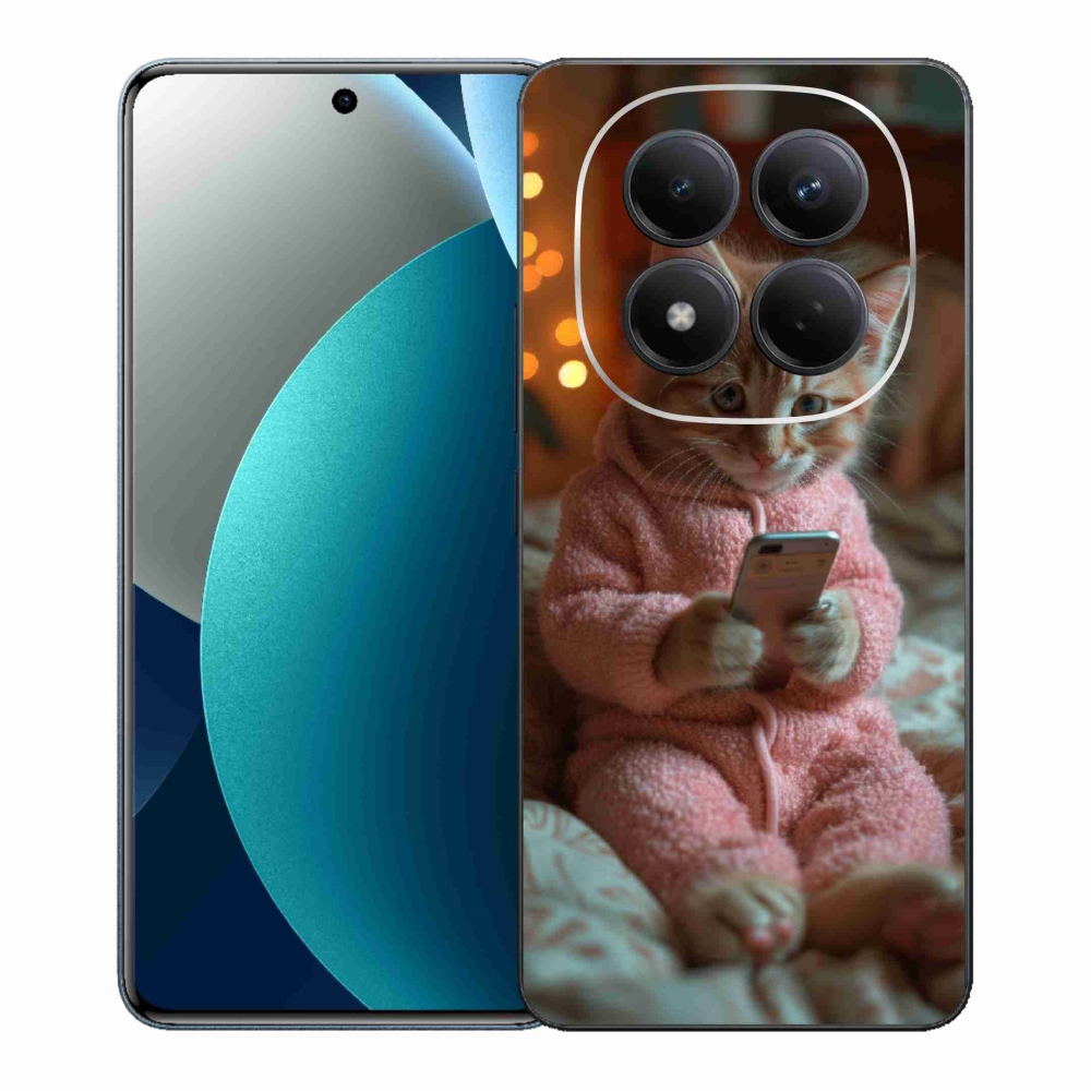 Gélový kryt mmCase na Xiaomi Redmi Note 15 Pro - mačiatko s mobilom