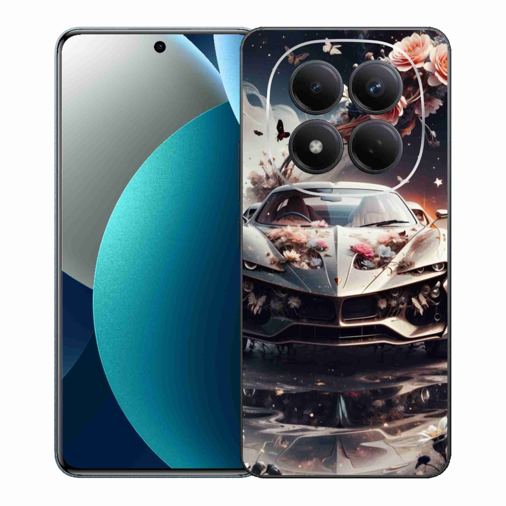 Gélový kryt mmCase na Xiaomi Redmi Note 15 Pro - kvetinový športový automobil