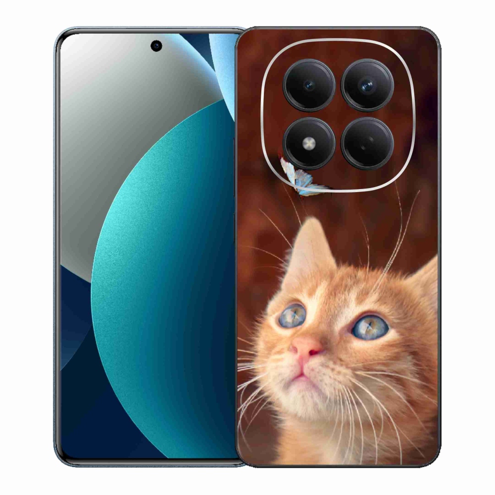 Gélový kryt mmCase na Xiaomi Redmi Note 15 Pro - motýľ a mačiatko