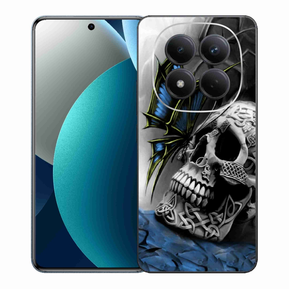 Gélový kryt mmCase na Xiaomi Redmi Note 15 Pro - motýľ a lebka