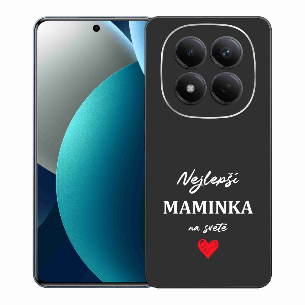 Gélový kryt mmCase na Xiaomi Redmi Note 15 Pro - najlepšia mamička 1 čierne pozadie