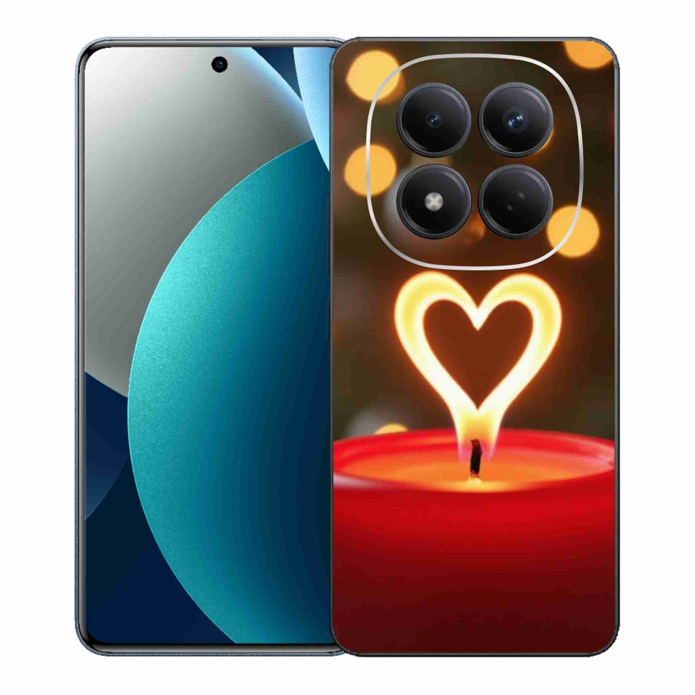 Gélový kryt mmCase na Xiaomi Redmi Note 15 Pro - srdce z plameňa