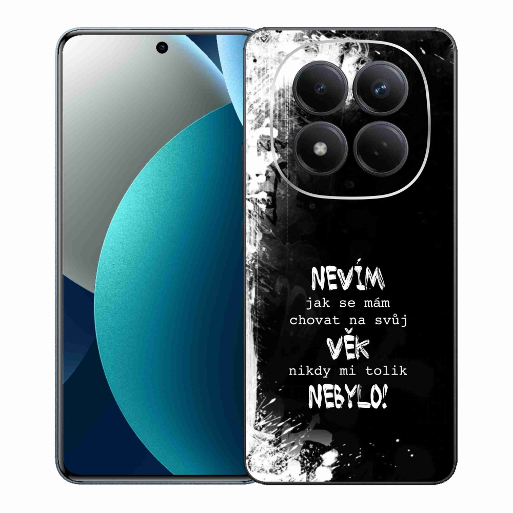 Gélový kryt mmCase na Xiaomi Redmi Note 15 Pro - vtipný text 14 čierne pozadie