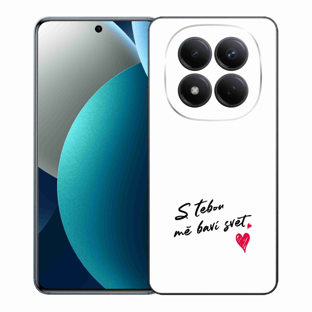 Gélový kryt mmCase na Xiaomi Redmi Note 15 Pro - zamilovaný text 1 biele pozadie