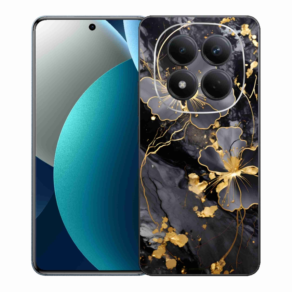 Gélový kryt mmCase na Xiaomi Redmi Note 15 Pro - zlaté kvety