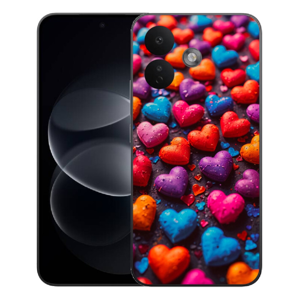 Gélový kryt mmCase na Xiaomi Redmi Note 17 Pro 5G - farebné srdcia