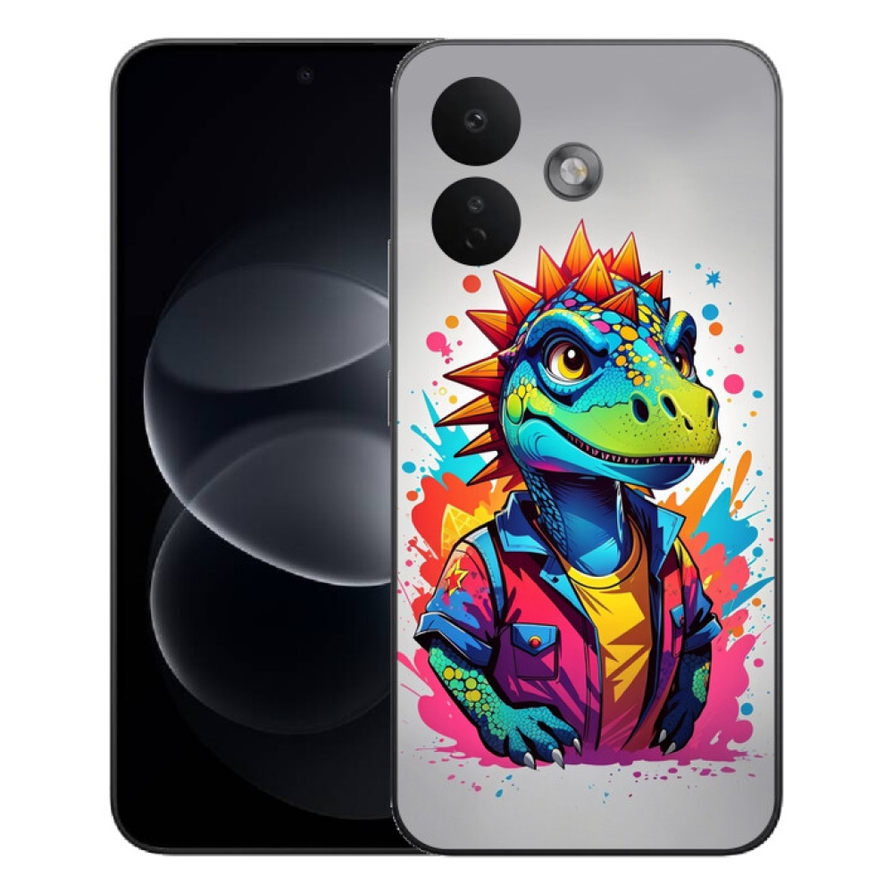 Gélový kryt mmCase na Xiaomi Redmi Note 17 Pro 5G - farebný dinosaurus