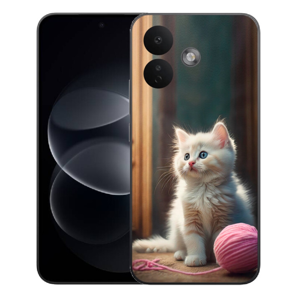 Gélový kryt mmCase na Xiaomi Redmi Note 17 Pro 5G - biele mačiatko 2