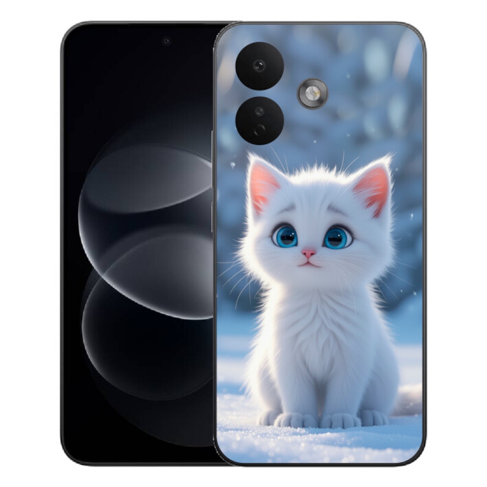 Gélový kryt mmCase na Xiaomi Redmi Note 17 Pro 5G - biele mačiatko 3