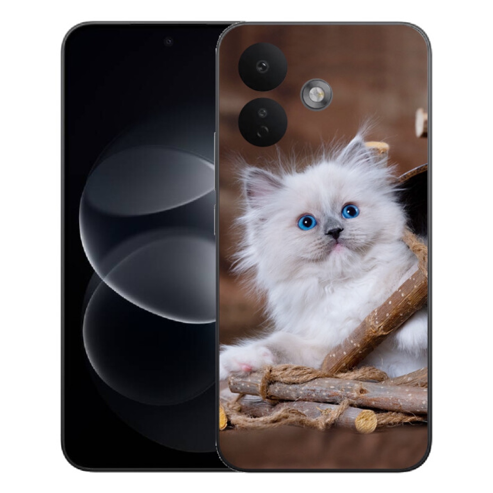 Gélový kryt mmCase na Xiaomi Redmi Note 17 Pro 5G - biele mačiatko