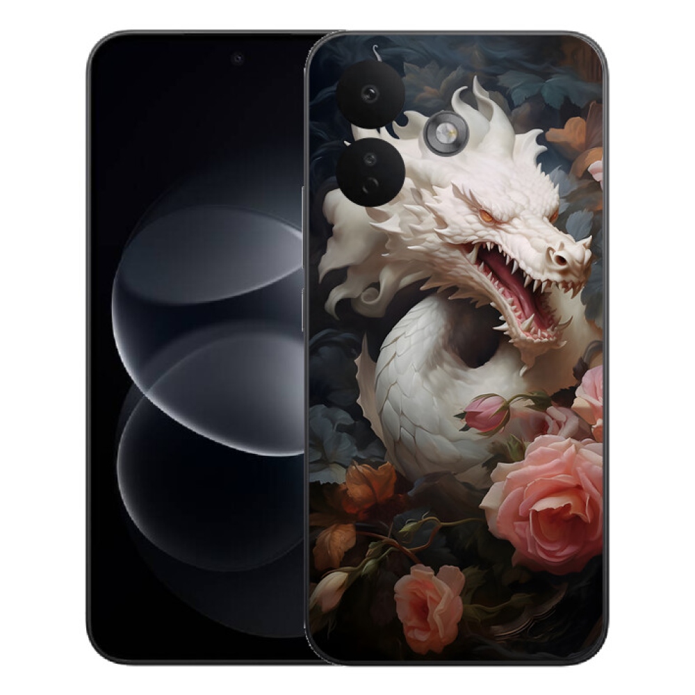 Gélový kryt mmCase na Xiaomi Redmi Note 17 Pro 5G - biely drak