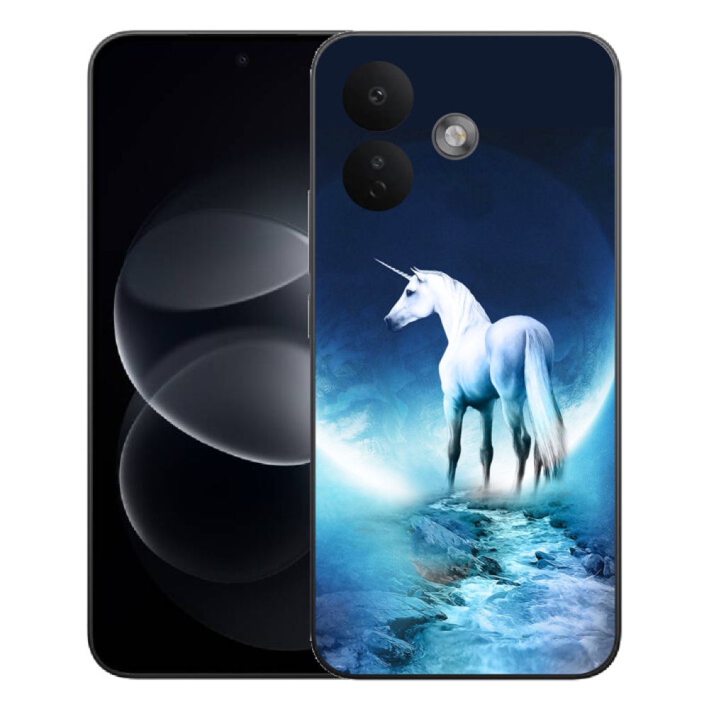 Gélový kryt mmCase na Xiaomi Redmi Note 17 Pro 5G - biely jednorožec
