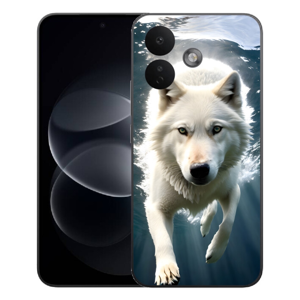 Gélový kryt mmCase na Xiaomi Redmi Note 17 Pro 5G - biely vlk