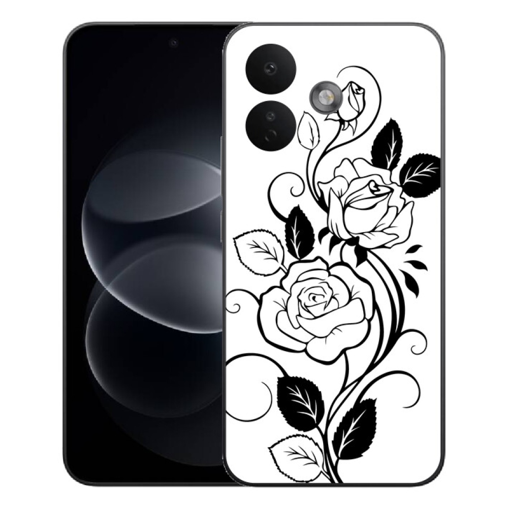 Gélový kryt mmCase na Xiaomi Redmi Note 17 Pro 5G - čiernobiela ruža