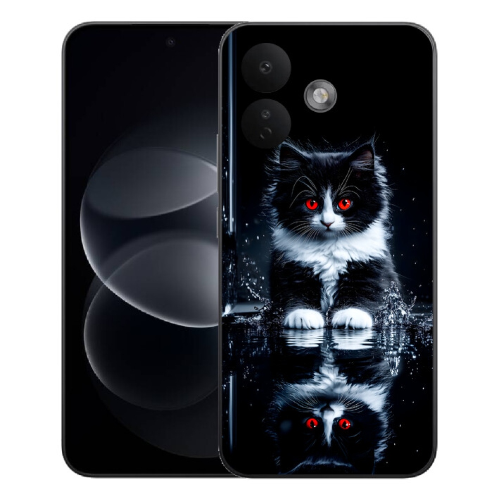Gélový kryt mmCase na Xiaomi Redmi Note 17 Pro 5G - čiernobiele mačiatko
