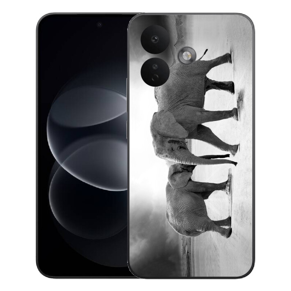 Gélový kryt mmCase na Xiaomi Redmi Note 17 Pro 5G - čiernobieli slony