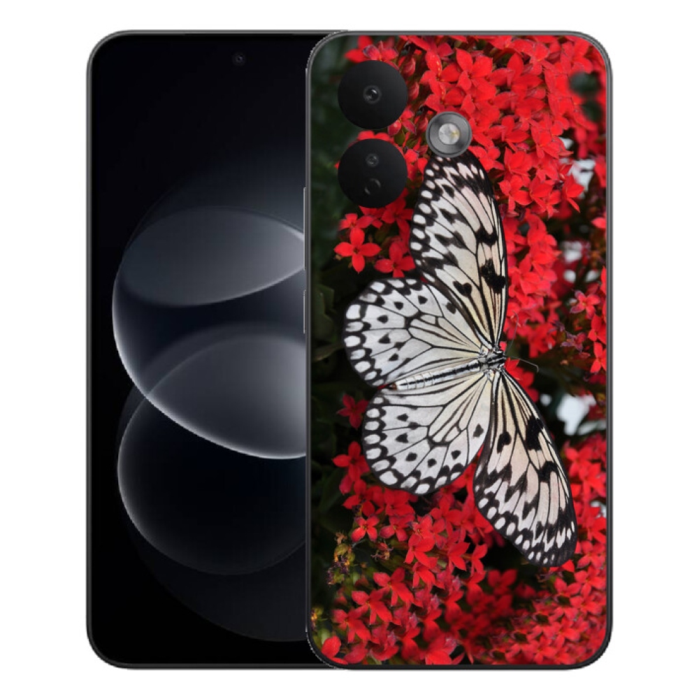 Gélový kryt mmCase na Xiaomi Redmi Note 17 Pro 5G - čiernobiely motýľ 1