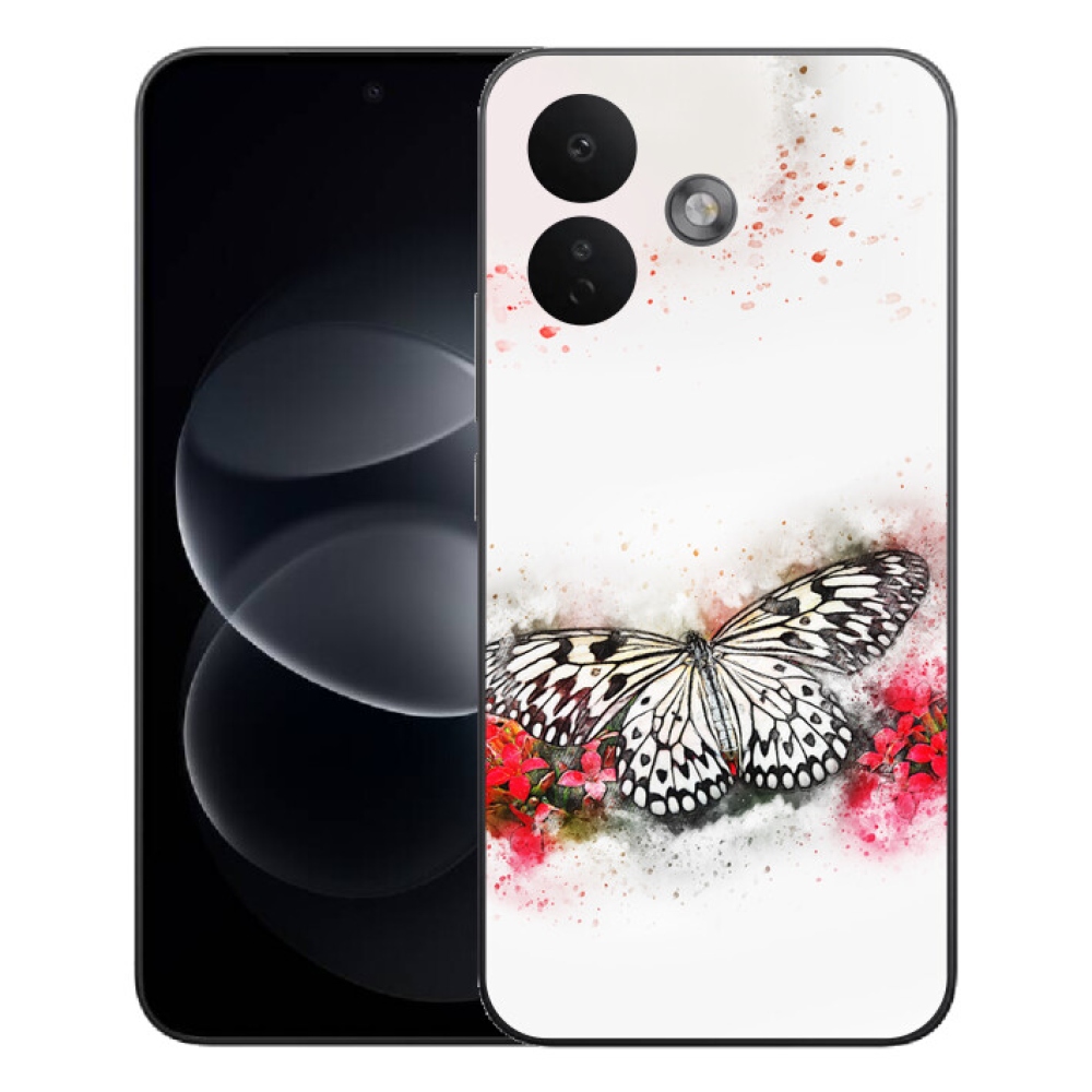 Gélový kryt mmCase na Xiaomi Redmi Note 17 Pro 5G - čiernobiely motýľ