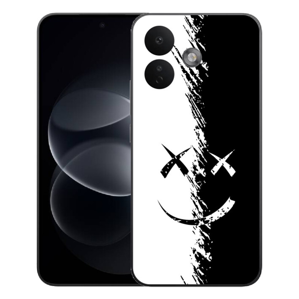 Gélový kryt mmCase na Xiaomi Redmi Note 17 Pro 5G - čiernobiely smajlík