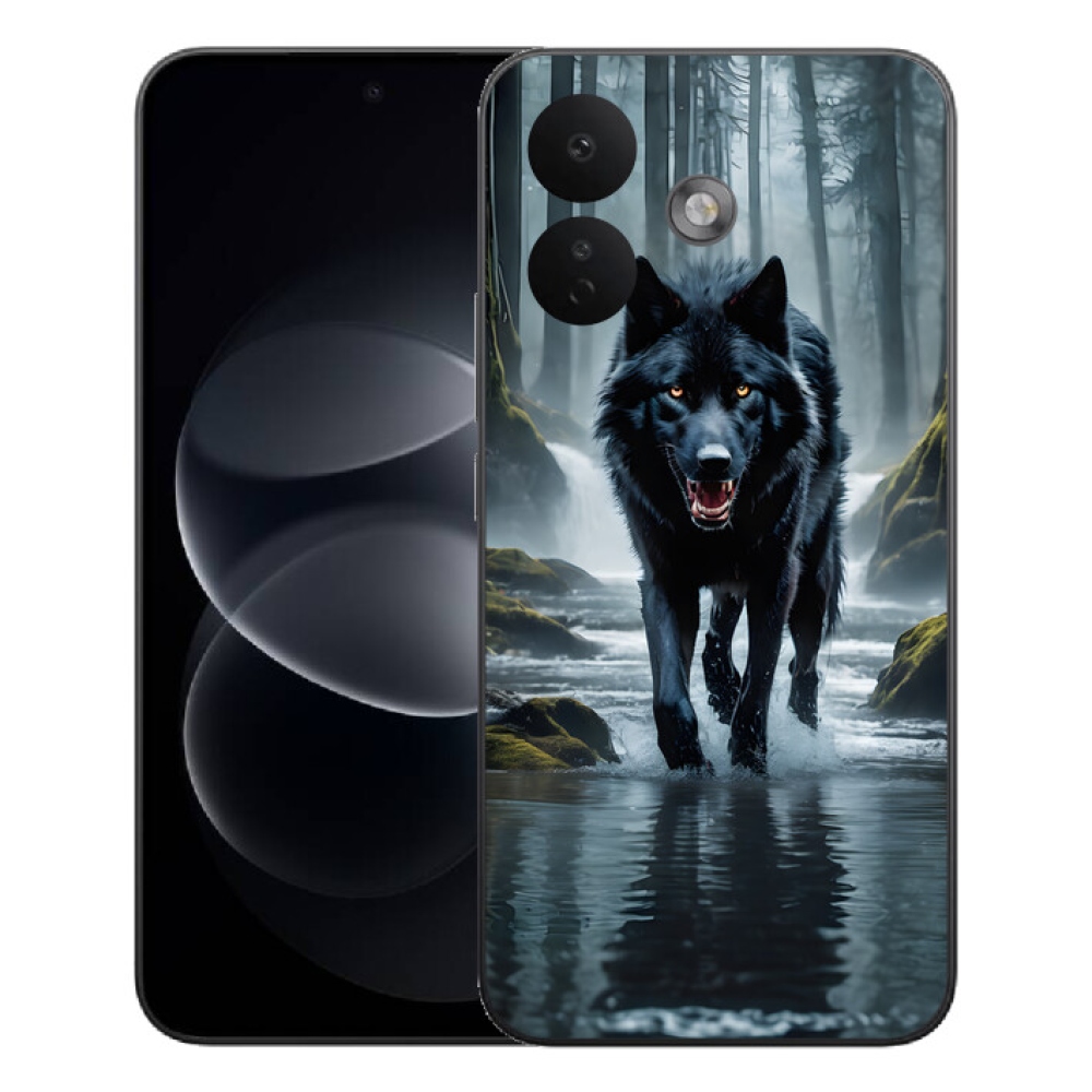 Gélový kryt mmCase na Xiaomi Redmi Note 17 Pro 5G - čierny vlk
