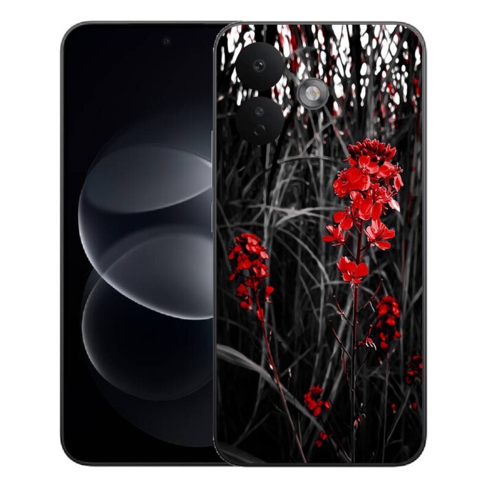 Gélový kryt mmCase na Xiaomi Redmi Note 17 Pro 5G - červená rastlina