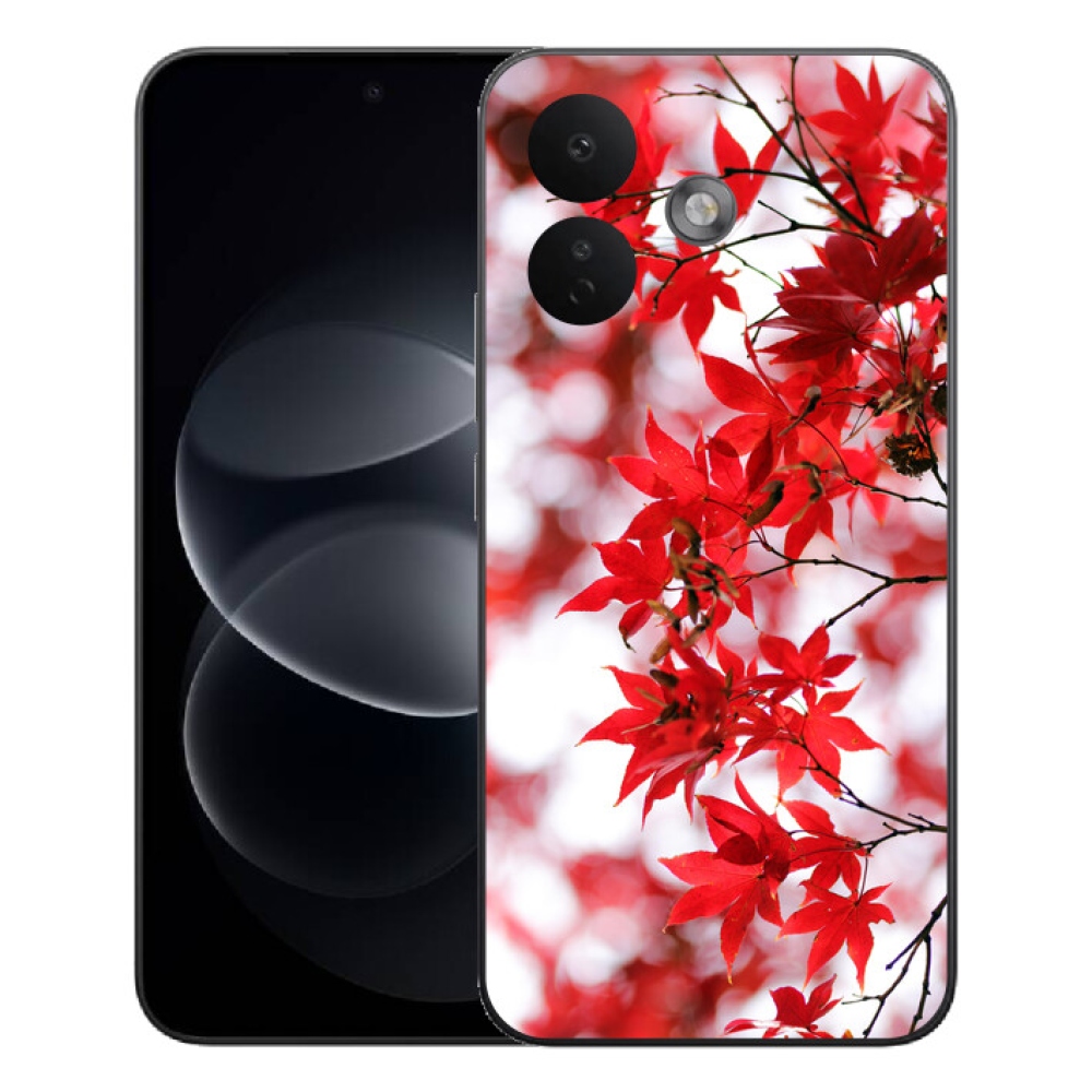 Gélový kryt mmCase na Xiaomi Redmi Note 17 Pro 5G - červené listy