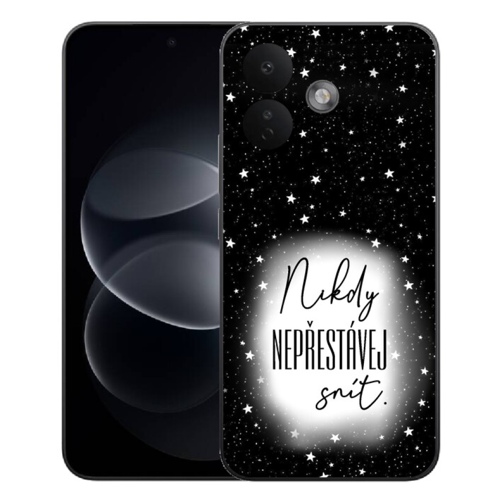 Gélový kryt mmCase na Xiaomi Redmi Note 17 Pro 5G - citát 1 bieločierne pozadie