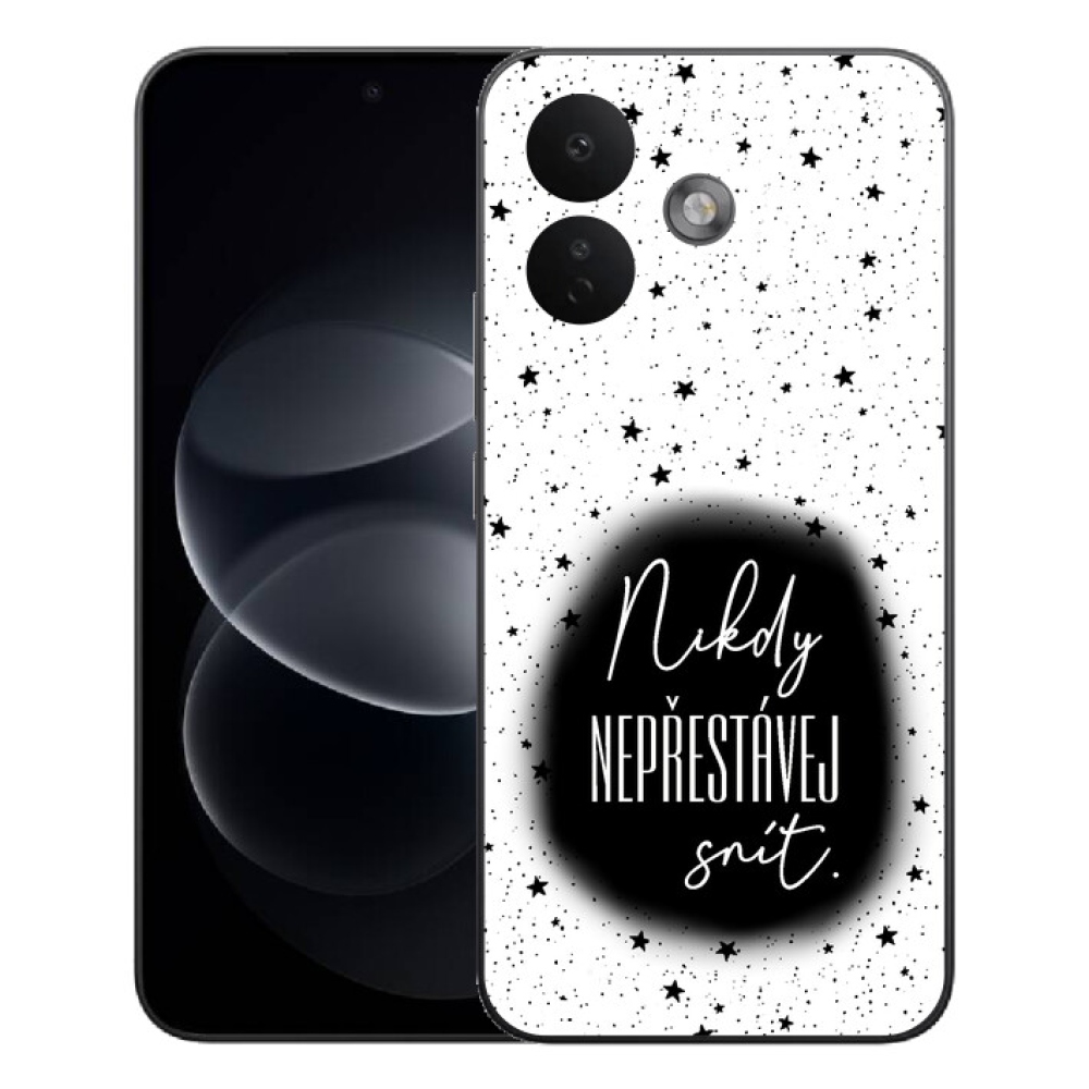 Gélový kryt mmCase na Xiaomi Redmi Note 17 Pro 5G - citát 1 čiernobiele pozadie