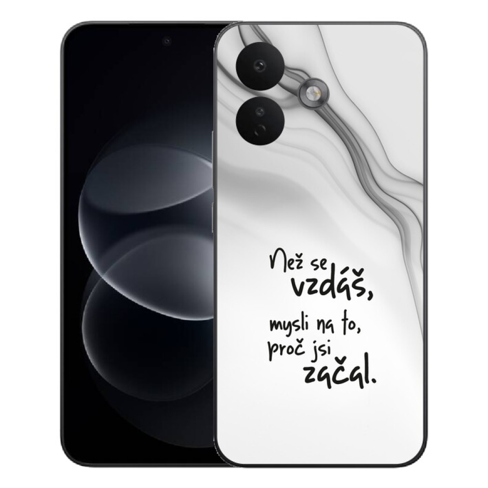 Gélový kryt mmCase na Xiaomi Redmi Note 17 Pro 5G - citát 2 biele pozadie