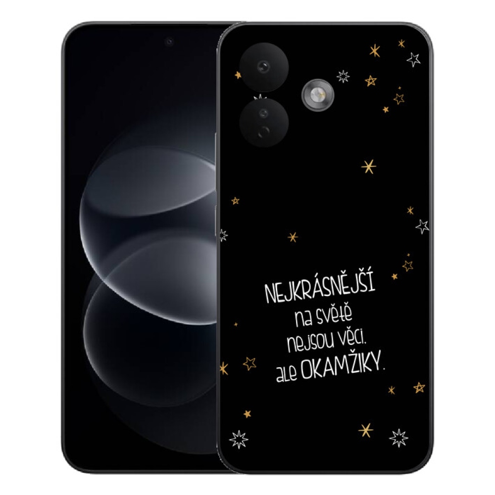 Gélový kryt mmCase na Xiaomi Redmi Note 17 Pro 5G - citát 4 čierne pozadie