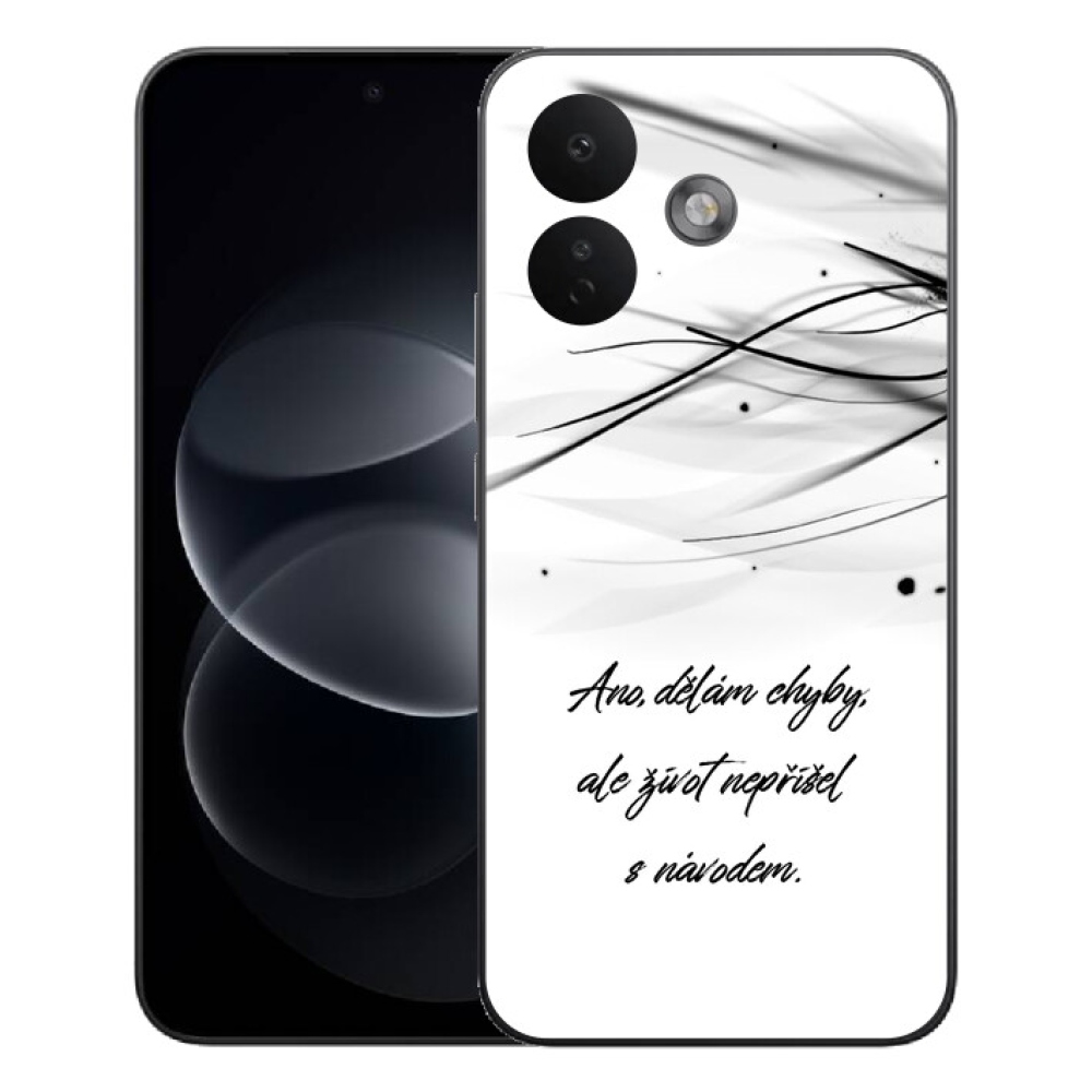 Gélový kryt mmCase na Xiaomi Redmi Note 17 Pro 5G - citát biele pozadie