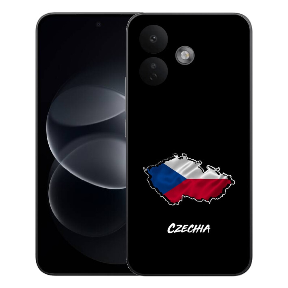 Gélový kryt mmCase na Xiaomi Redmi Note 17 Pro 5G - Czechia čierne pozadie