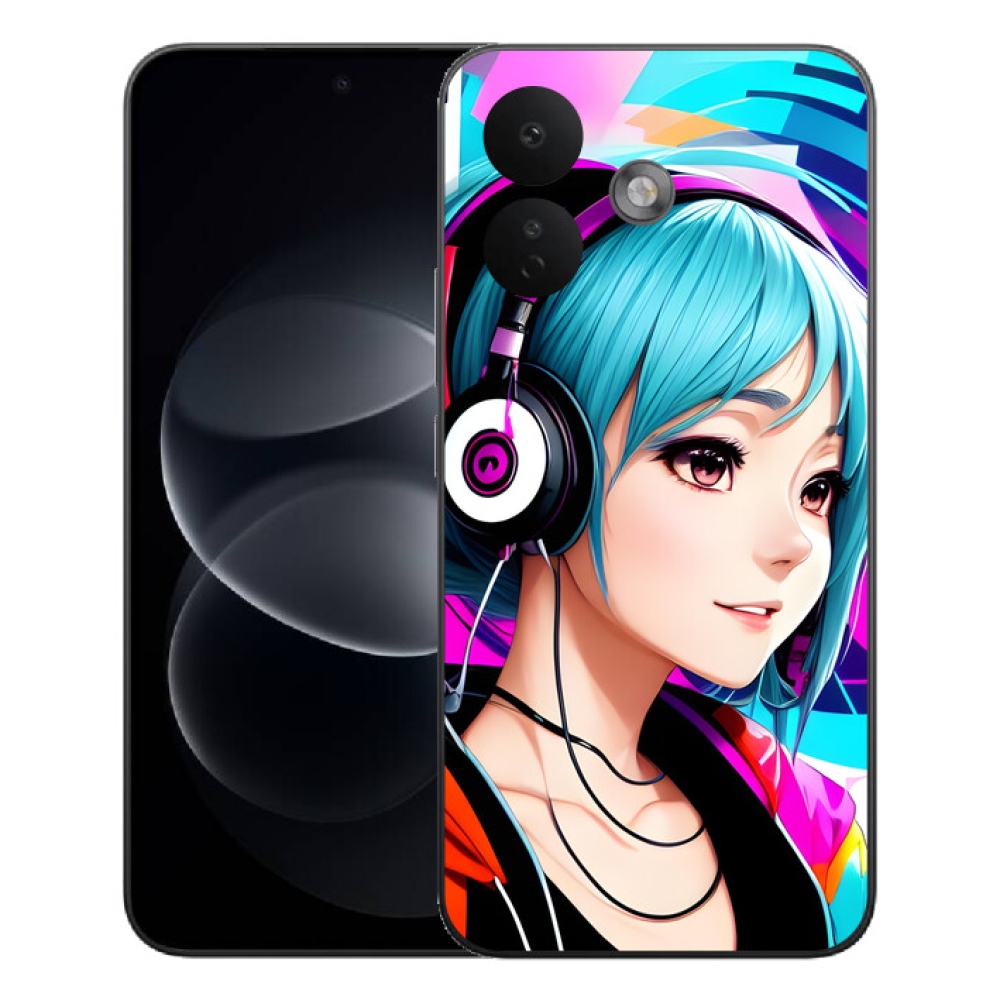 Gélový kryt mmCase na Xiaomi Redmi Note 17 Pro 5G - dievča so slúchadlami