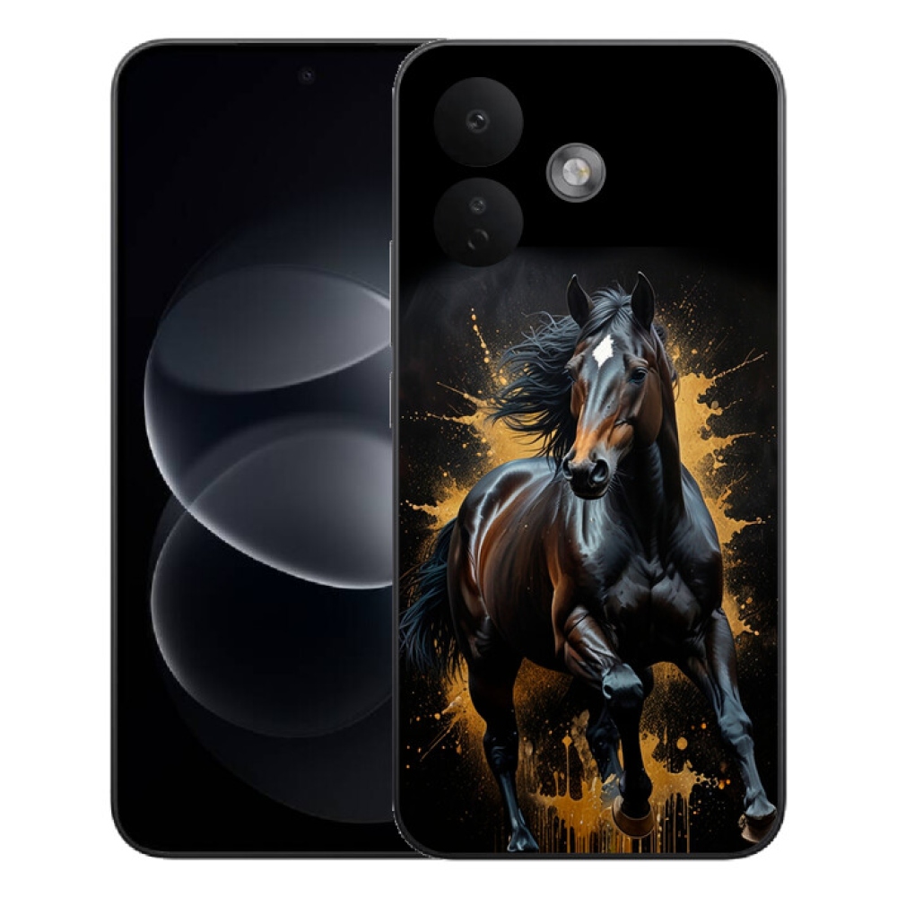 Gélový kryt mmCase na Xiaomi Redmi Note 17 Pro 5G - elegantný čierny žrebec